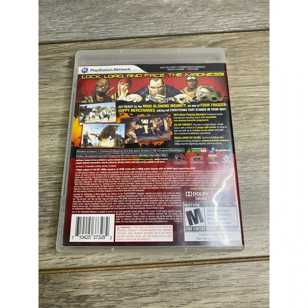 Borderlands Sony PlayStation 3‎ PS3 2009 First Person Shooter RPG BLUS-30386